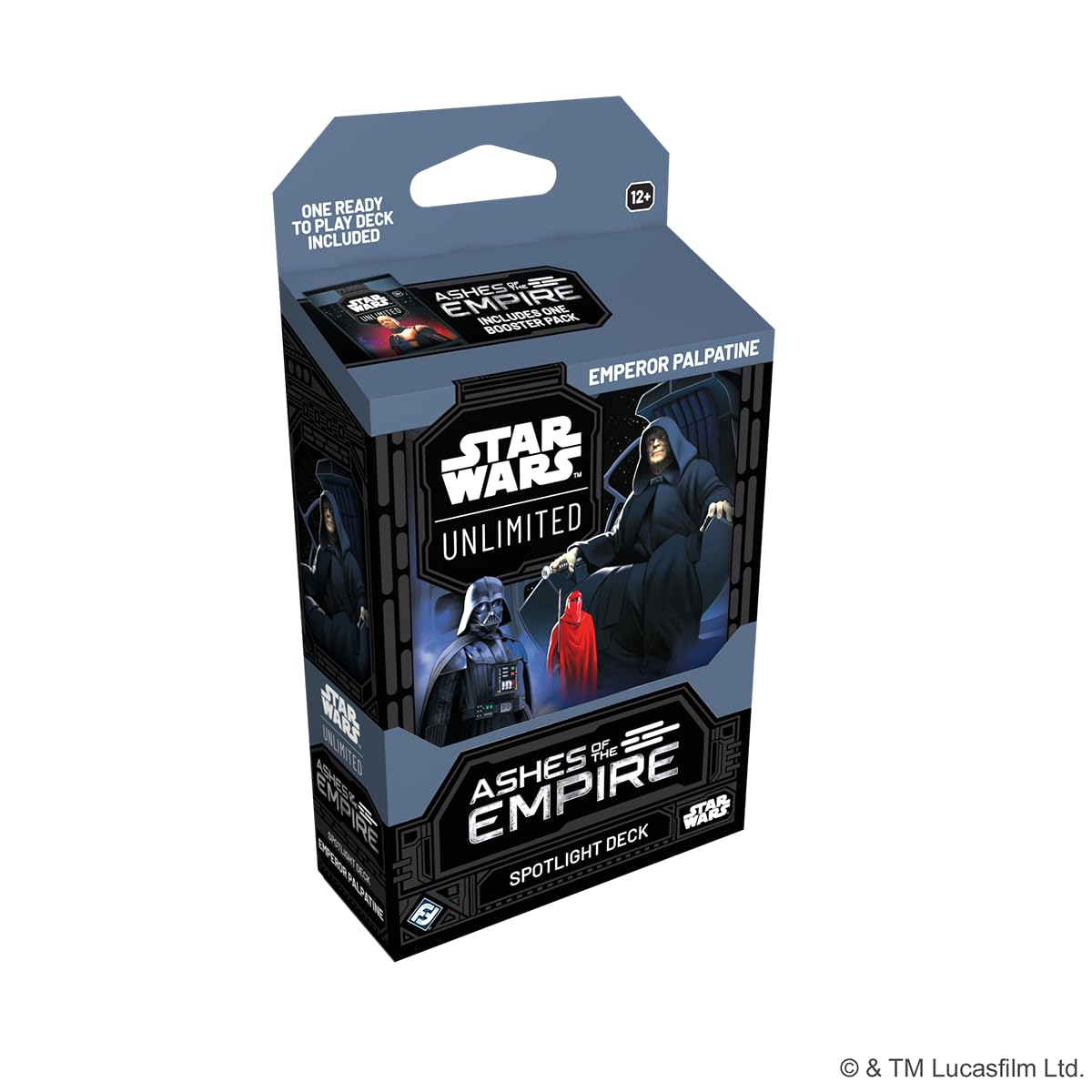 Asmodee Star Wars: Unlimited TCG Ashes of the Empire Emperor Palpatine SPOTLIGHT DECK - Prebuilt 50-Card Deck with Booster Pack, Ages 12+, 2+ Players, 20 Minute Playtime