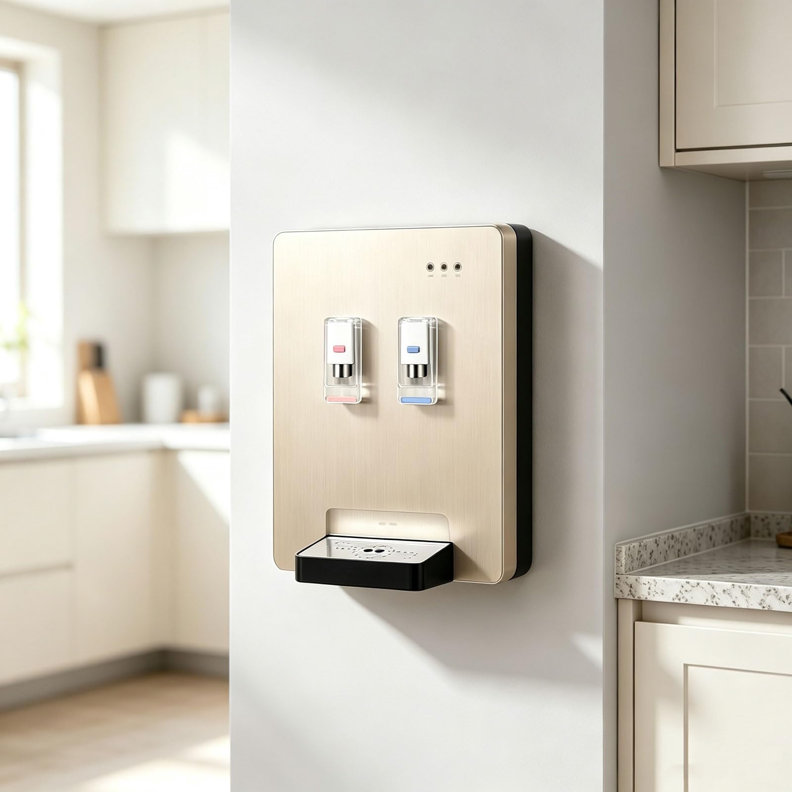 Dispensador de agua de pared frío y caliente con tanque de 750ml para cocina y hotel color oro