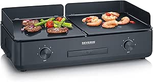 SEVERIN Tischgrill Plancha SUAVE, mit 2 keramikbeschichteten Grillflächen, Elektrogrill mit 5 unabhängig regelbaren Stufen je Seite, einstellbar bis zu 240°C, 2.200 W, schwarz, PG 8569 SEVERIN Tischgrill Plancha SUAVE, mit 2 keramikbeschichteten Grillflächen, Elektrogrill mit 5 unabhängig regelbaren Stufen je Seite, einstellbar bis zu 240°C, 2.200 W, schwarz, PG 8569