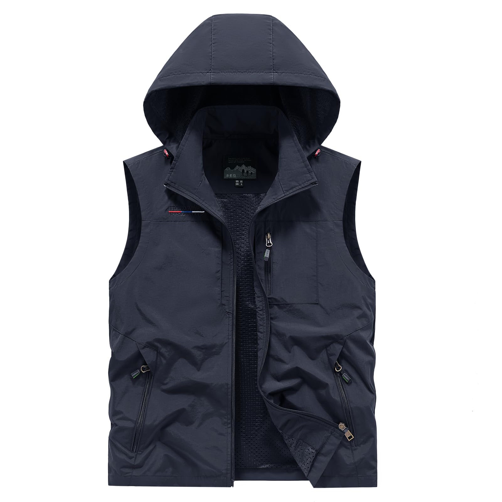 Lightweight Outdoor Vest Jacket for Men, Windbreaker for Golf, Safari, Travel, Fishing, Hiking