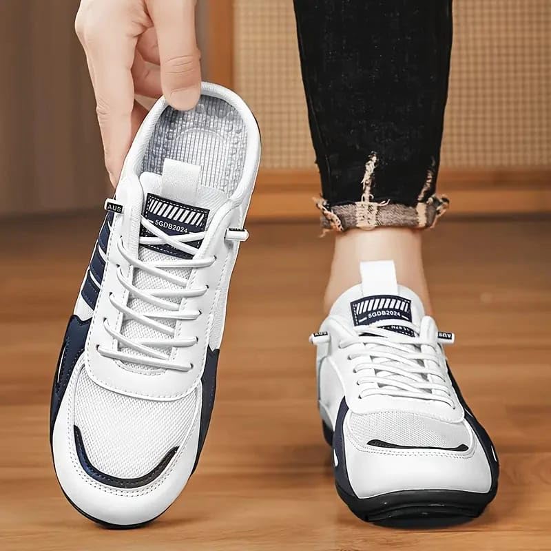 Image of BLUE POP Men's Half Shoe Sneaker Mules, Lace-Up Backless Loafers