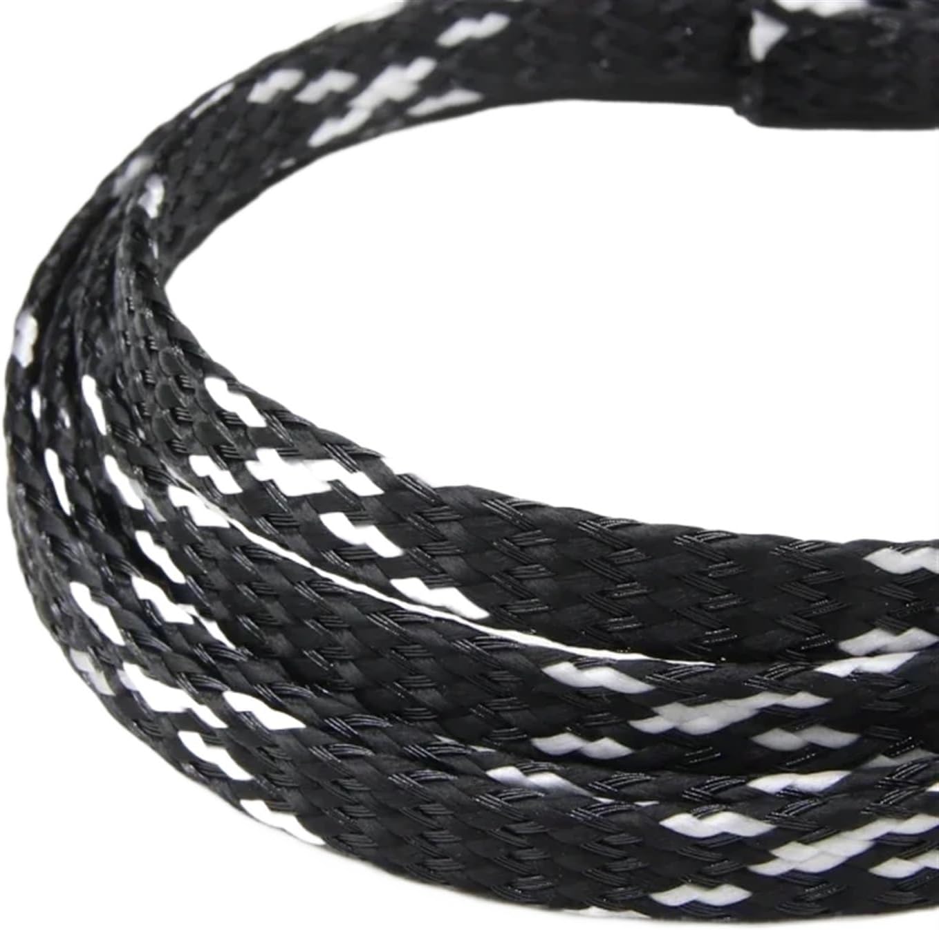 Cable Sleeves 1/5/20/50M Expanded Braid Sleeve PP Cotton Yarn 4 8 12mm Soft Wire Wrap Insulated Cable Protection Line Harness Cable Sheath for Power Cord Audio Video Cable(Black White Black,12MM_5 MET