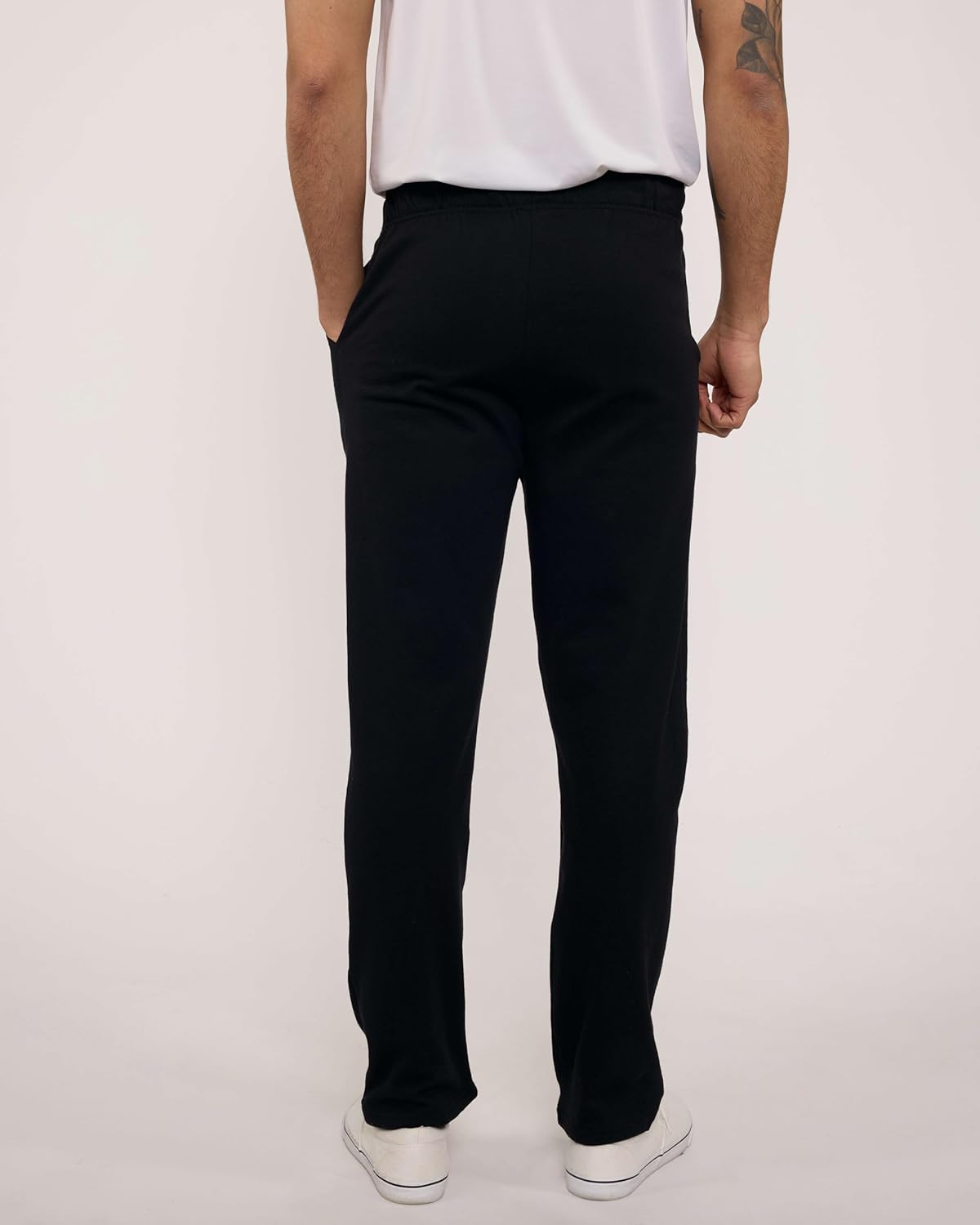 Real Essentials 3 Pack: Men's Tech Fleece Athletic Casual Open Bottom Sweatpants with Pockets (Available in Big & Tall) - Image 4