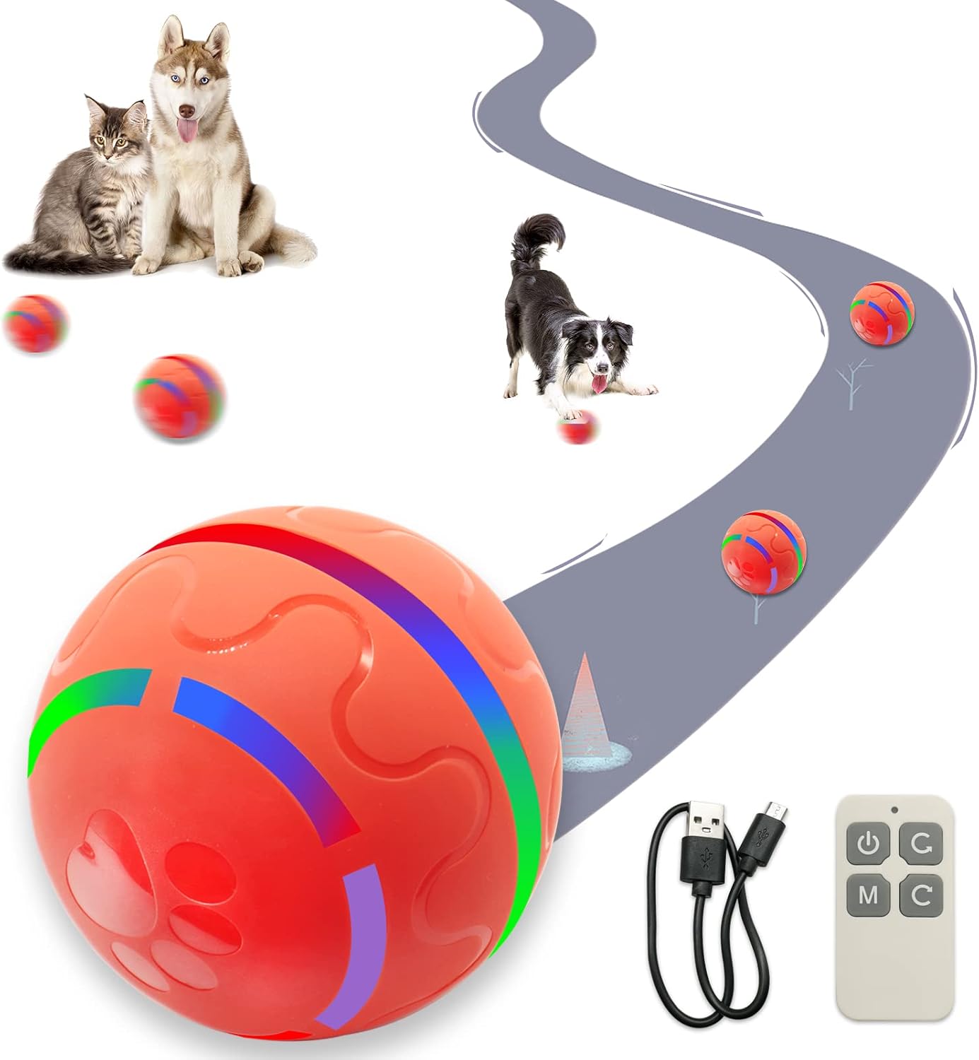 Pet Supplies WAITGDNEW Dog Ball with Remote Control,Smart Automatic