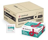 Vista 16 de Dealmed Almohadillas de preparación de alcohol: 3000 toallitas antisépticas esterilizadas gamma sin látex medianas, productos para el cuidado