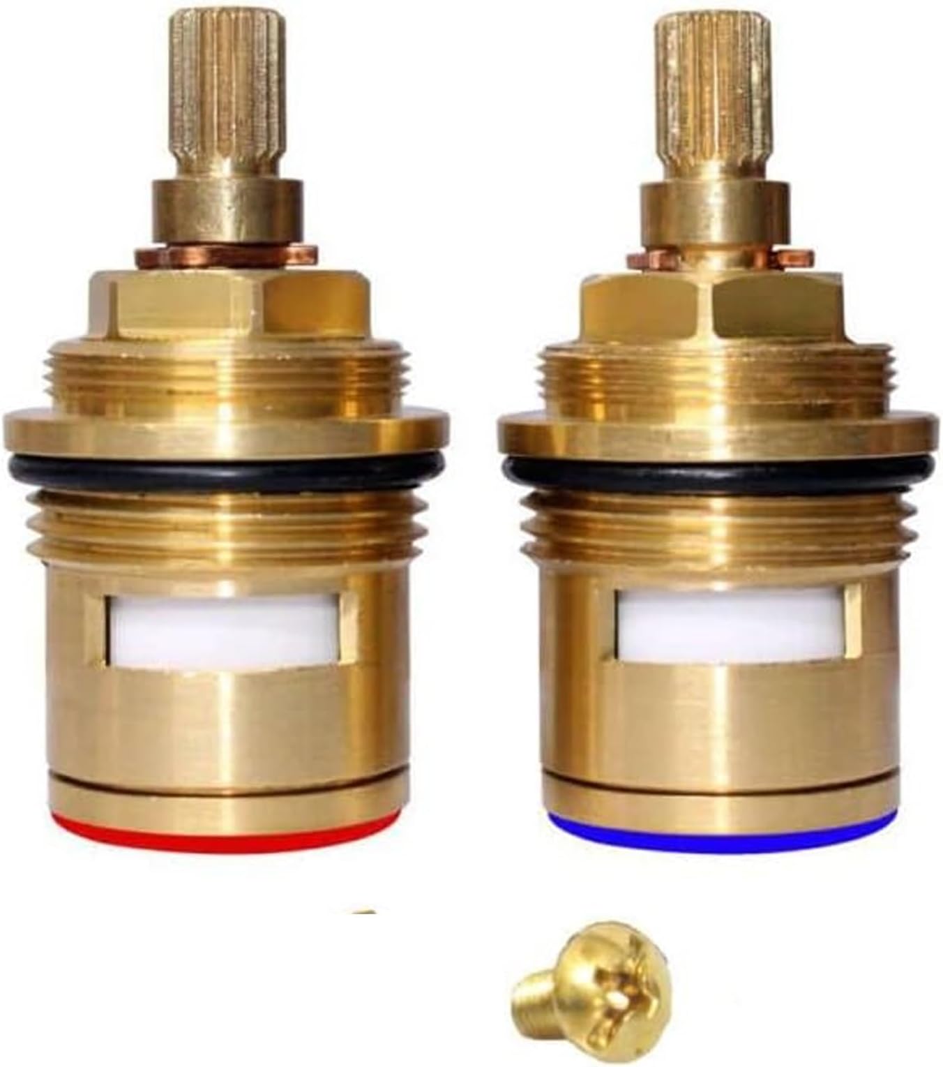 2Pcs 1/2 Brass Ceramic Disc Tap Cartridge Inner Faucet Valve Cartridge Replacement 1/2 Mixer Tap Cartridge with Durable Construction Suitable for Hot and Cold Water Mixer Taps
