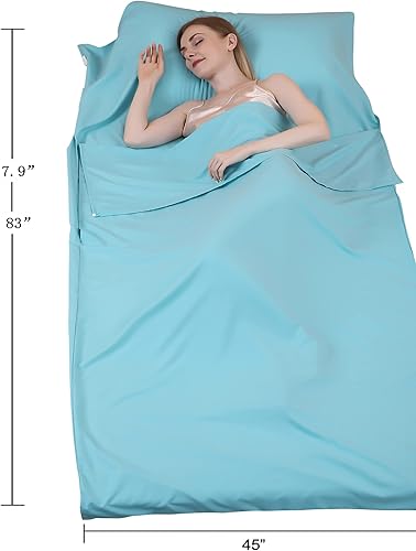 Miniatura 5 de JITTY Sábana de viaje para bolsa de dormir para negocios, camping, mochileros, senderismo, escalada de montaña, hogar, hostales, tren, 83 x 45