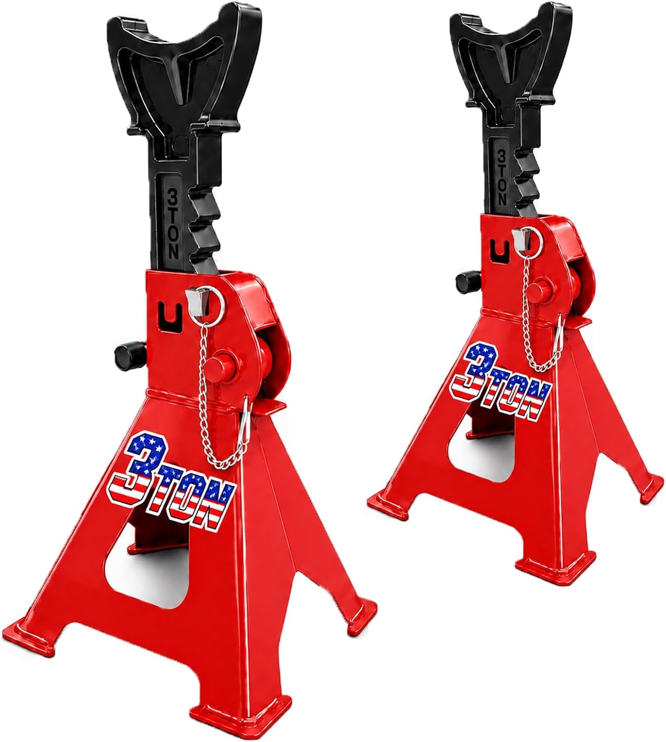 Jack Stands 3 Ton with Double Pin Lock and Large Foot Base for Garages,Repair Shops, Car Lifting Supports Jack, Blue