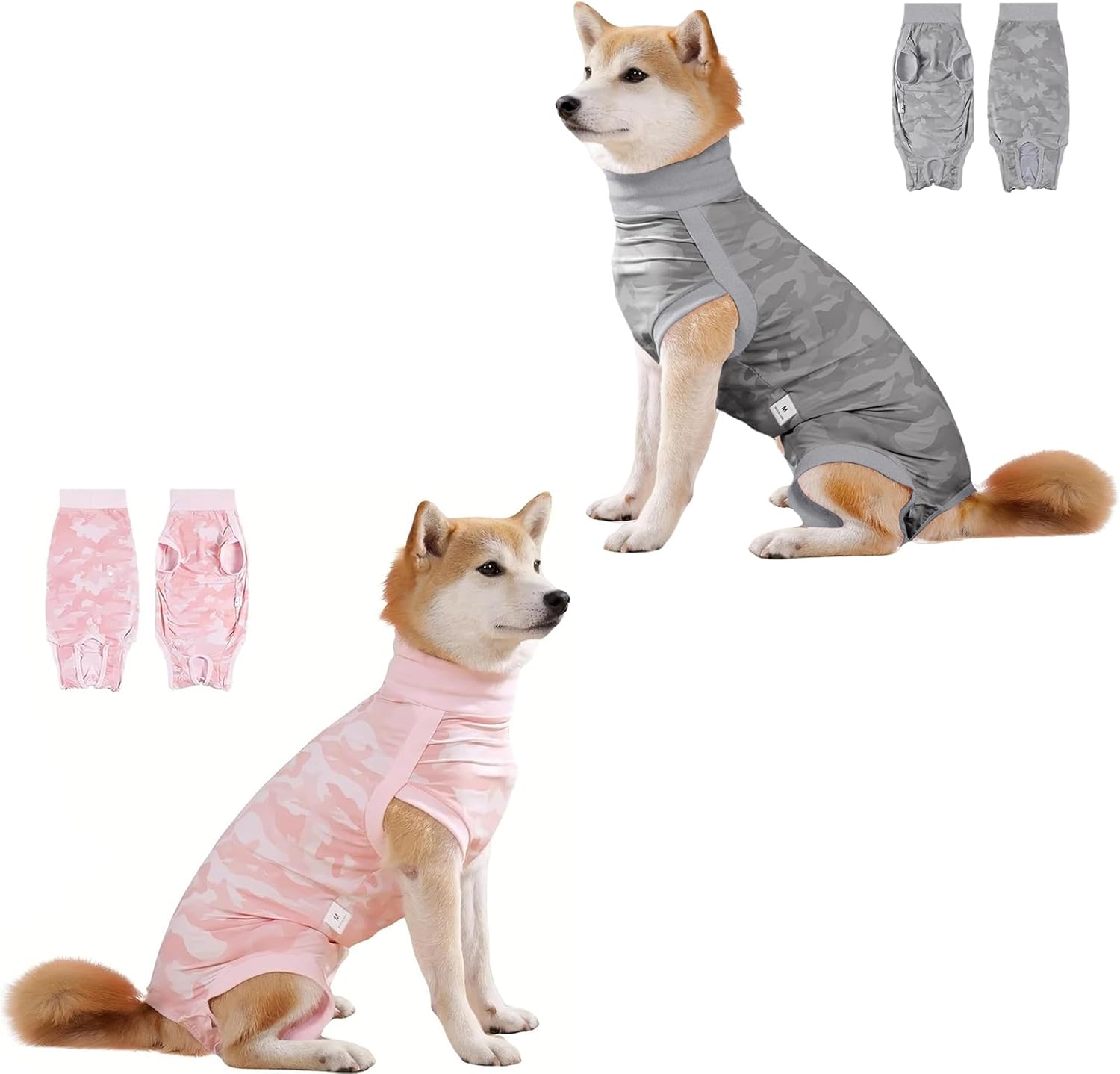 2 PCS Coppthinktu Dog Onesie for Surgery Female, Breathable Dog Surgery Spay Recovery Suit, Dog Cone Alternative, Small to XXL Sizes, Pink, Polyester Blend