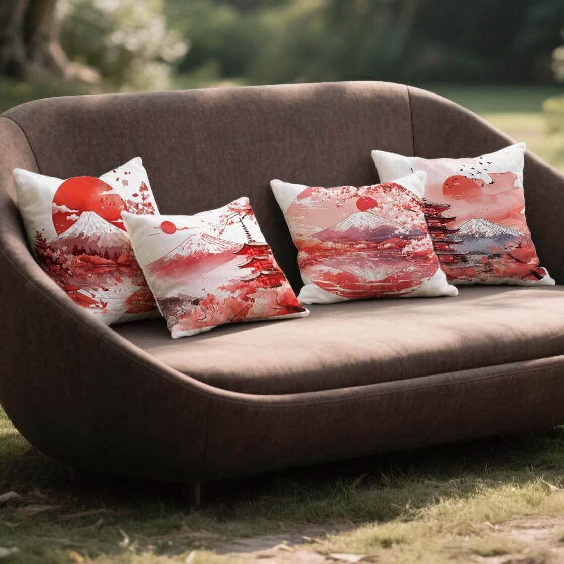 Coussin extérieur imperméable 40x40 lot de 4 en lin pour déco de jardin