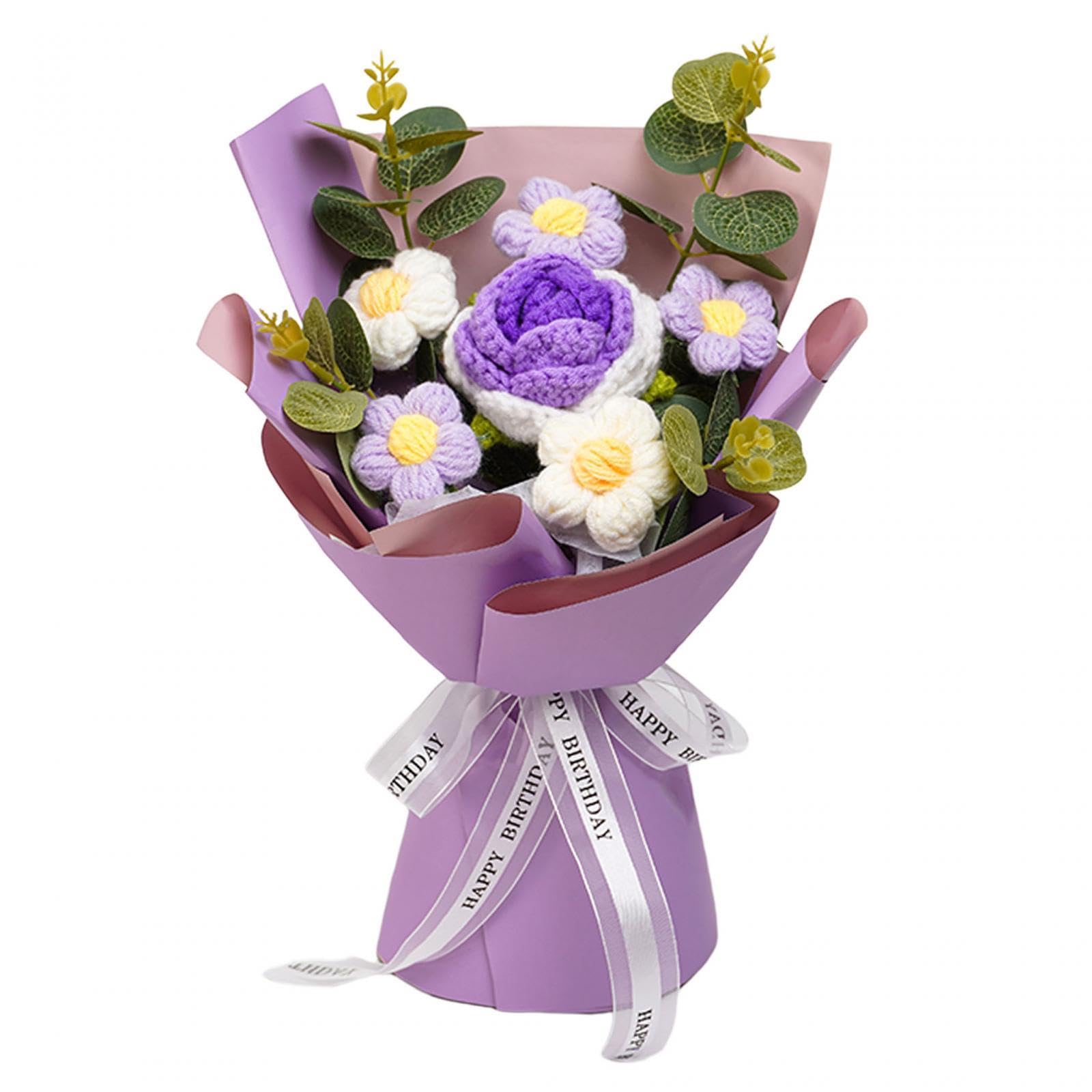 Amazon.com: JISADER Crochet Flower Bouquet Knitted Flower
