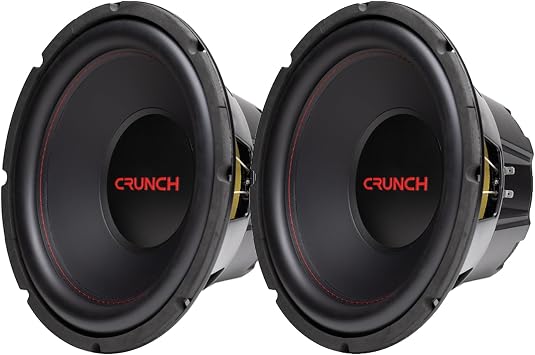 Crunch CRW12D4 12 Inch 800 Watt RMS 4 Ohm Dual Voice Coil Car Audio Subwoofer Speakers with Spade Terminals for Sealed or Vented Enclosure 2 Pack