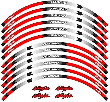 Motorcycle Adhesive Emblem Wheel Reflective Stickers Rim for Kawasaki Ninja 250 300 400 650 1000 ZX6R ZX10R ZX14R H2 H2R