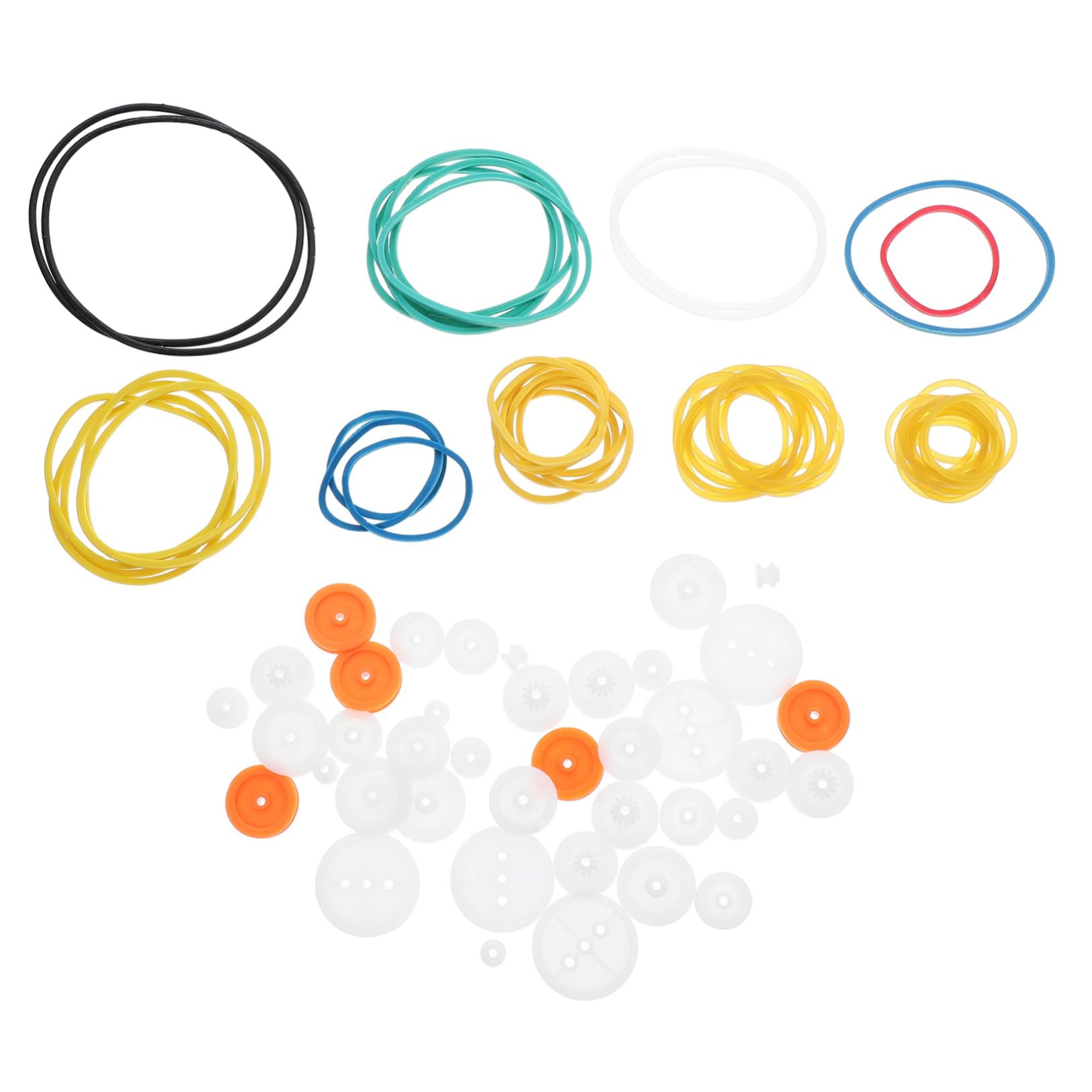 Healifty Mechanical Project Kit 1 Set Pulley System Plastic Gears Elastic Bands for Boys and Girls