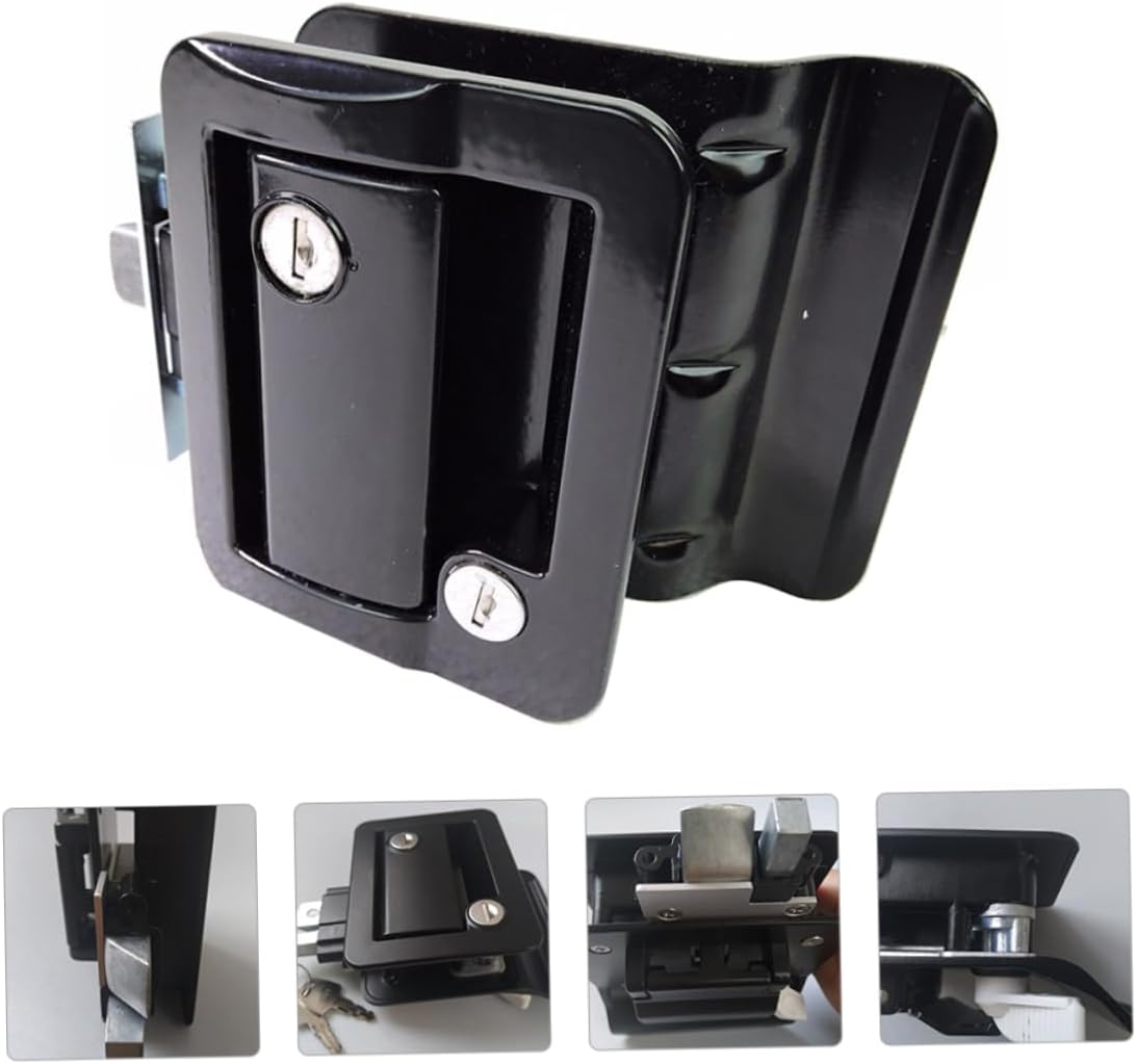 Luxshiny Rv Door Lock Zinc Alloy Travel Trailer Door Latch Camper Entry Lock with Unique Keys Corrosion Resistant Heavy Duty Replacement Accessory for Vehicle Security