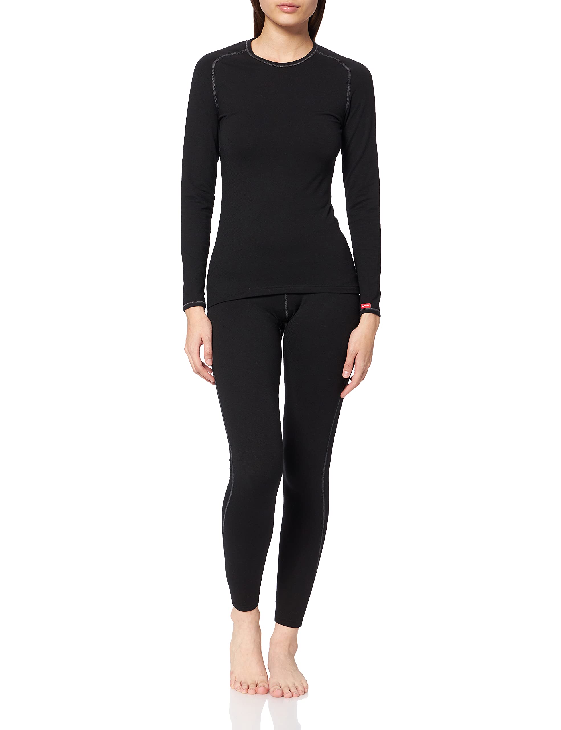 Löffler Ensemble de sous-vêtements longs pour femme Noir Noir 36 Black black Size:16