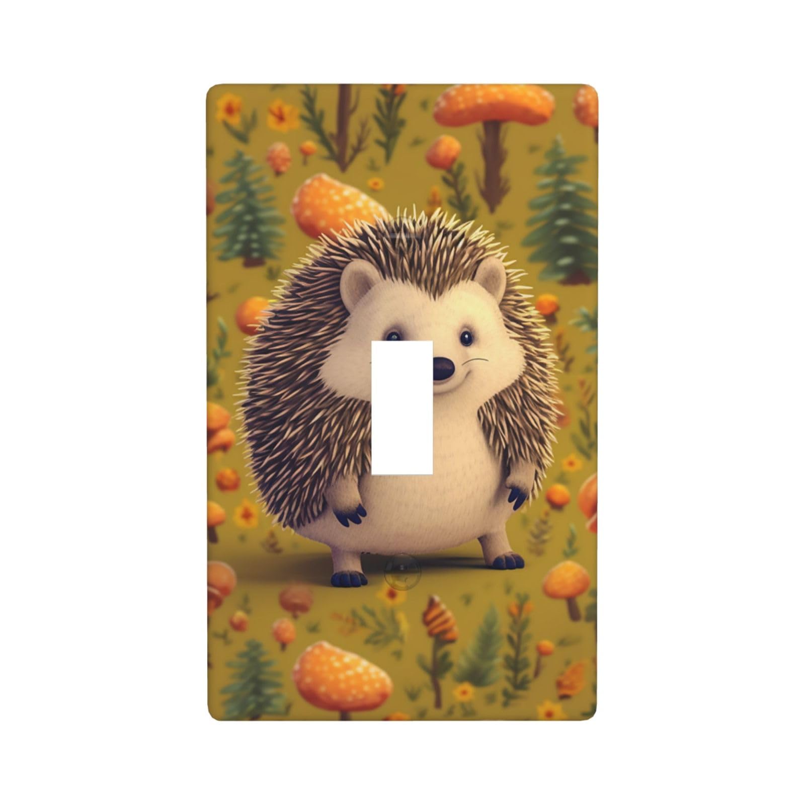 1-Gang Decorator Wall Plate Hedgehog Light Switch Cover Single Toggle Receptacle Outlet Wall Plate 4.5" x 2.8" Wallplate Unbreakable Polycarbonate Outlet Faceplates Covers