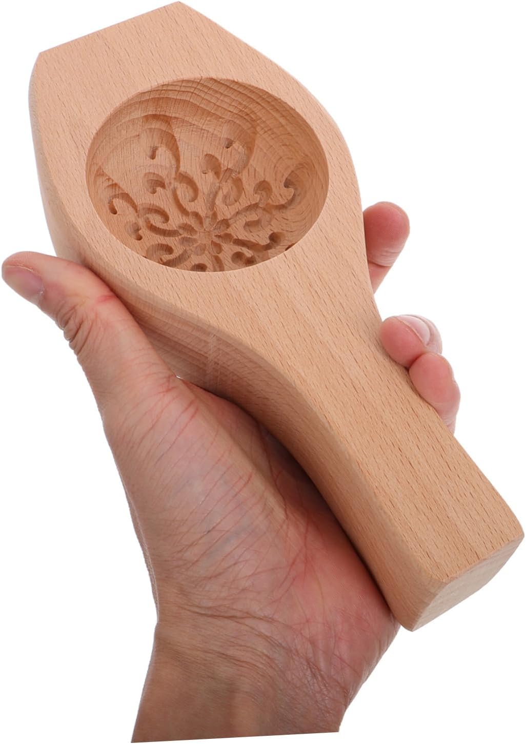 Wooden Flower Shape Press Mold for Buns Dumplings and Pastries Baking Tool for Cookies and Desserts Elegant Design for Home Kitchen Use