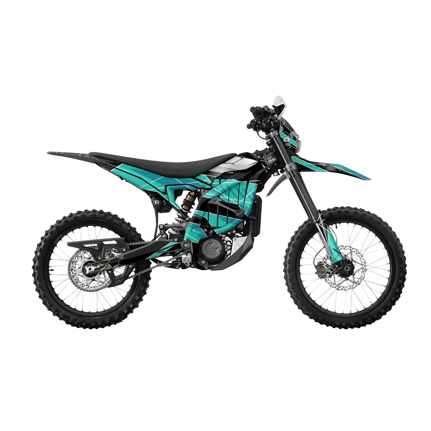 Surron Ultra Bee Graphics Kit Wrap - Racing Chaos Cyan - Sur-Ron Skin - Premium 3M Vinyl Protective Wrap Decal Cover - Easy to Apply | Crafted in The