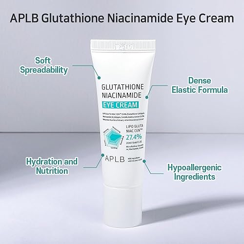 Miniatura 6 de APLB Crema de ojos con niacinamida de glutatión  LIPO GLUTA NIAC CEN 27.4% 0.68 FL.OZCuidado de la piel coreano, Crema de ojos para ojeras e