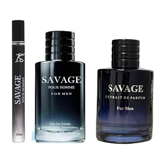 INSPIRE SCENTS Savage for Men 3.4 Oz Men's Extrait De Parfum Spray + Savage Cologne