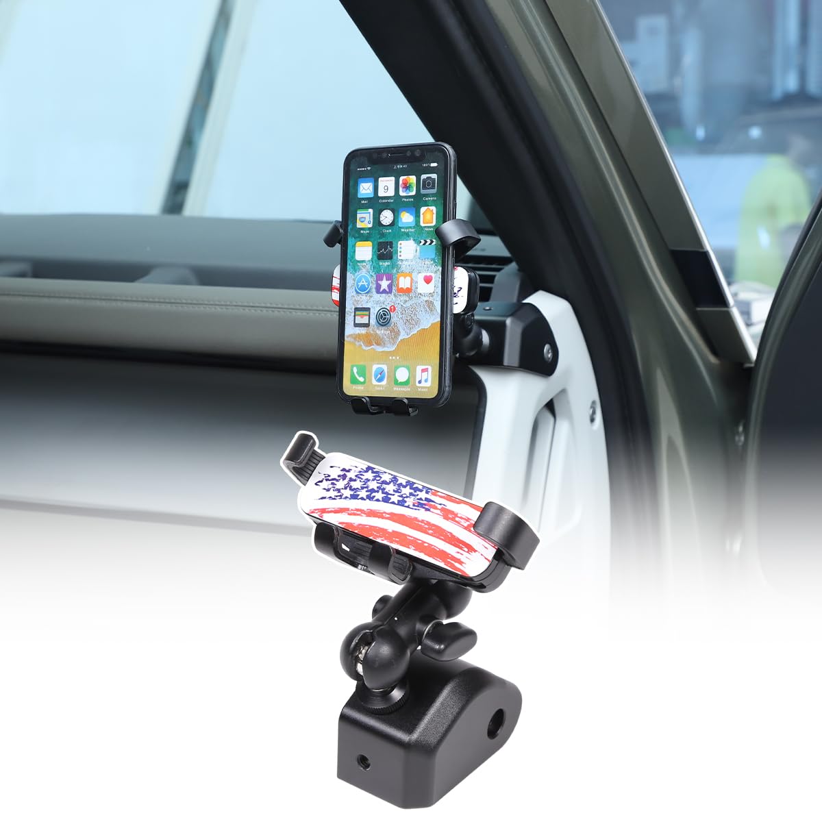 JONKOKO Alumium Alloy Dashboard Side Mobile Phone Holder Trim Compatible with Land Rover Defender 90 110 130 2020-2024 Car Central Control Car Phone Mount (Style C, Right)