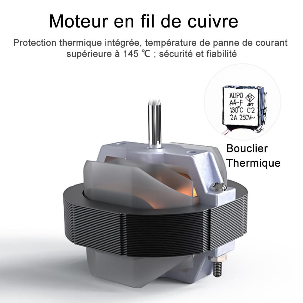 HUGOOME Ventilateur extracteur d'air 100 mm 12 W 130 m³/h avec clapet anti-retour, fenêtre et montage mural Ventilateur pour cuisine, salle de bains, serre, garage -4"