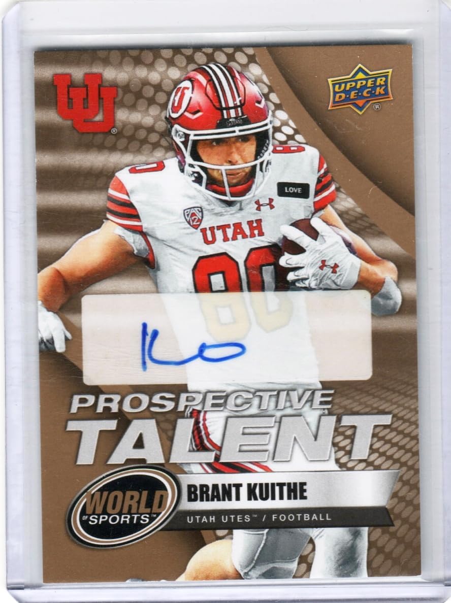 Brant Kuithe Autographed Prospective Talent Auto World of Sports Collectible Football Card - 2024 Upper Deck Football Card #380 (Utes)