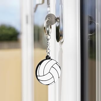 10 Pcs Volleyball Keychain, Volleyball Luggage Tags for Travel Suitcases Labels with Metal Ring, Volleyballs Volleyballs Key Chain Bulk for Team Sport Lovers Ball Lovers