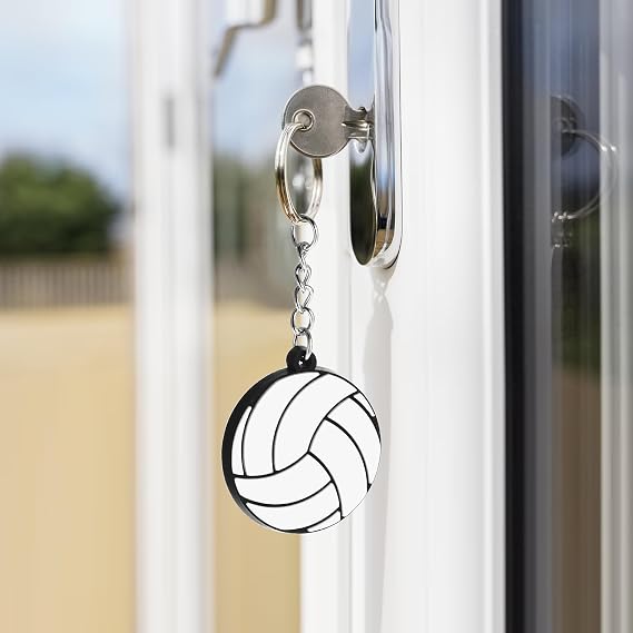 10 Pcs Volleyball Keychain, Volleyball Luggage Tags for Travel Suitcases Labels with Metal Ring, Volleyballs Volleyballs Key Chain Bulk for Team Sport Lovers Ball Lovers
