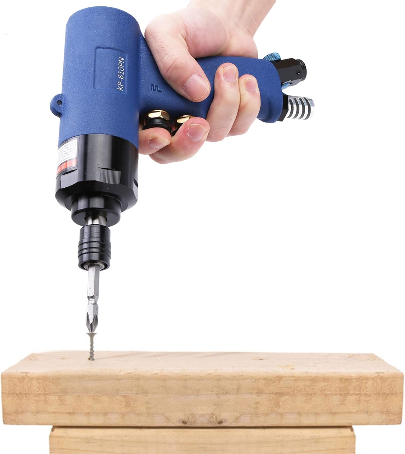 Powerful Air Screwdriver, Double Hammer Structure for Efficient Work, Energy Saving with Safety Switch, 5000rpm No Load Speed (Japanese gas nozzle)