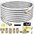 20Ft High Pressure Braided Propane Hose Extension and fittings with Conversion Coupling 3/8" Flare to 1/2" Female NPT 1/4" Male NPT 3/8" ball valve switch 3/8" Male Flare for BBQ Grill Fire Pit Heater