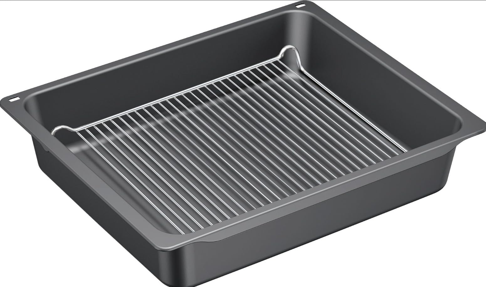 Backblech tief mit Einlegerost kompatibel mit Siemens 17002738 HEZ633070 extra tiefe Profipfanne mit Einlegerost für Backofen