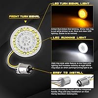 Vista 2 de NTHREEAUTO 1157 LED Luces de Señal de Giro Delanteras de 2 Pulgadas Estilo Bala Compatibles con Dyna Softail Sportster Touring Street Glide Road