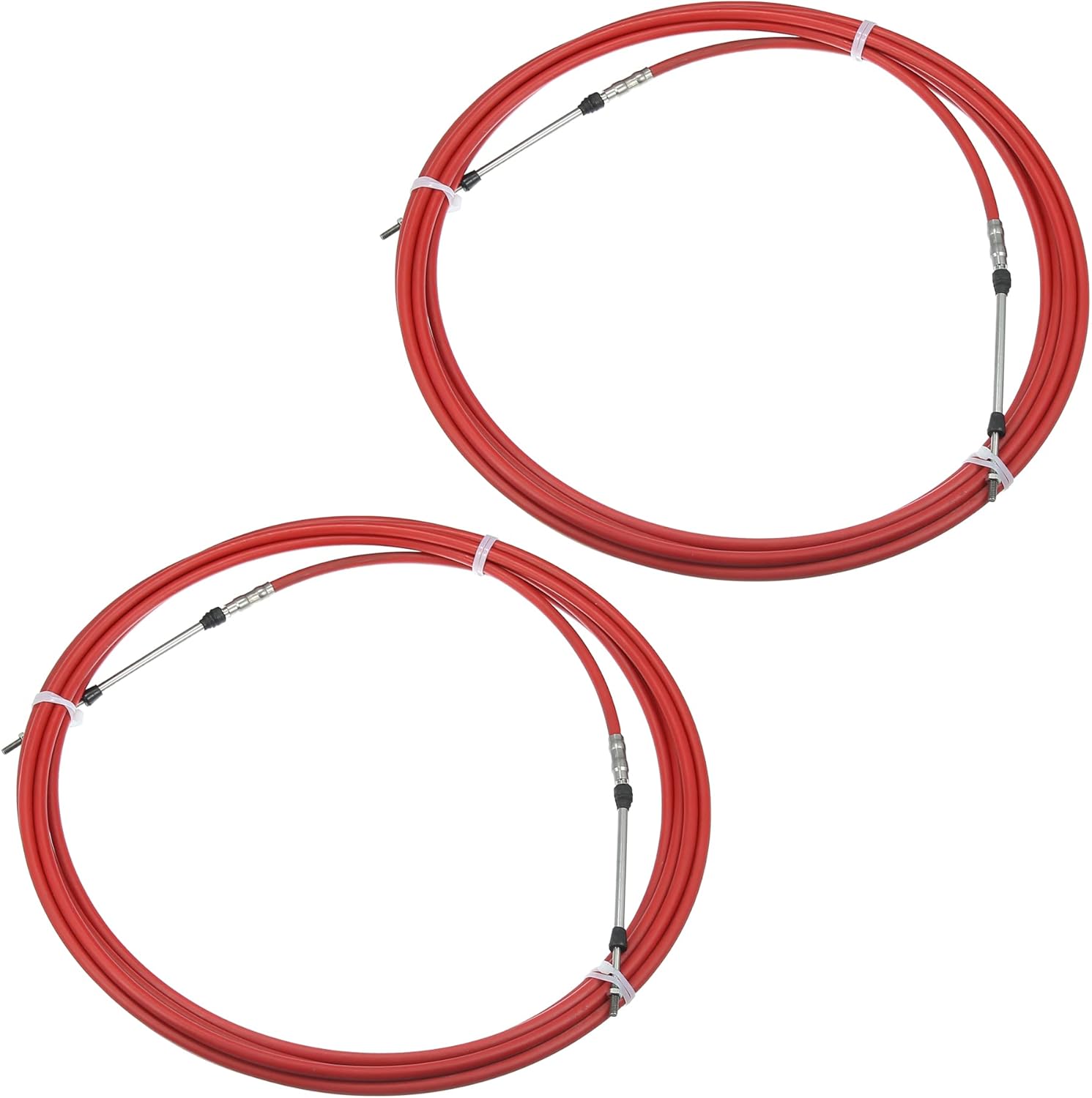 Motoforti 2pcs 26ft 8 Meter 315 Inch Marine Type 3300 / 33C Throttle Shift Remote Control Box Cable for Yamaha Outboard Engine Boat Motor Steering System Red