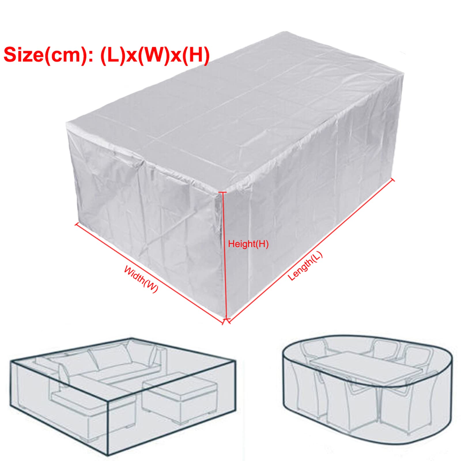 AVLUZ Coperture per mobili in tessuto Oxford per esterni, impermeabile, per terrazza, giardino, pioggia, neve, tavolo da divano, protezione antipolvere (255 x 255 x 80 cm)