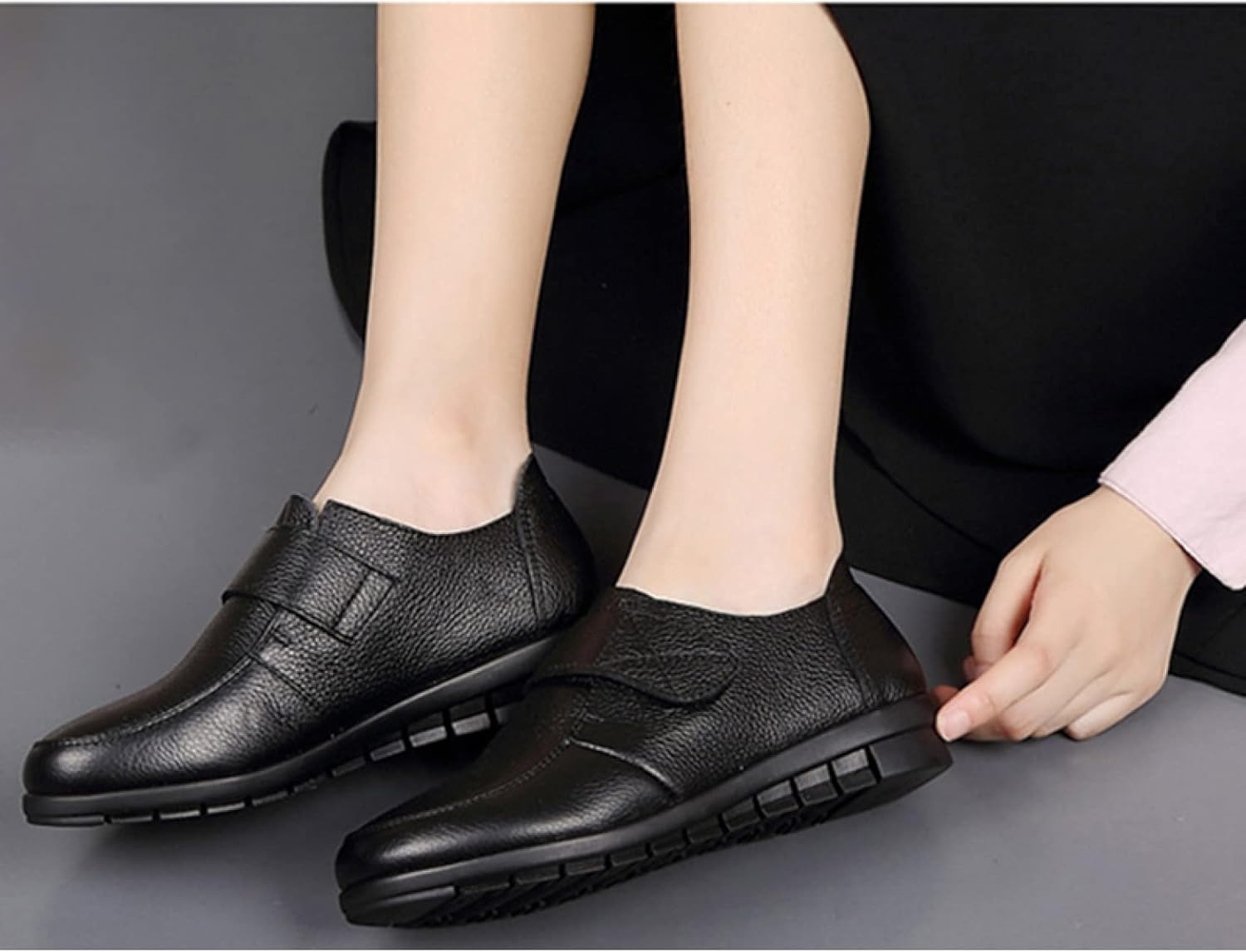 [PANLON] レディース モカシンシューズ ローファー デッキシューズ フラット 24.0cm ナースシューズ 歩きやすい 長時