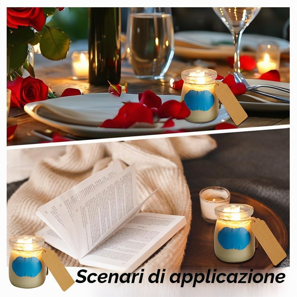NBEADS 20 confezione di Barattoli di Vetro per Candele per Realizzare Candele Contenitori per Candele Trasparenti con Coperchi Stoppino Spago Etichetta Kit per Un Regalo Spezie Profumate Fatte In Casa