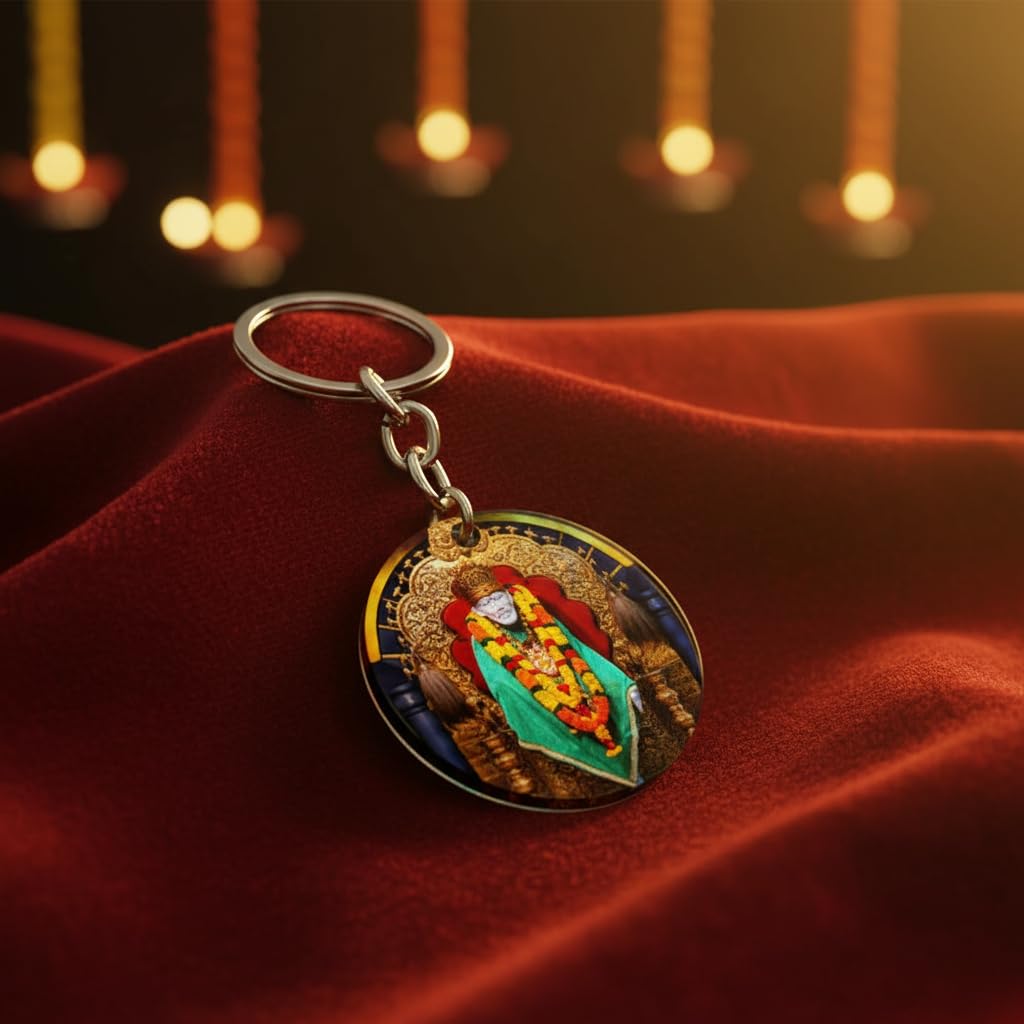 Blessing Shirdi Sai Baba Sihasan Acrylic Keychain for Men and Women Durable Lightweight Religious Keyring for Car Bike Home Keys Gift-image-40