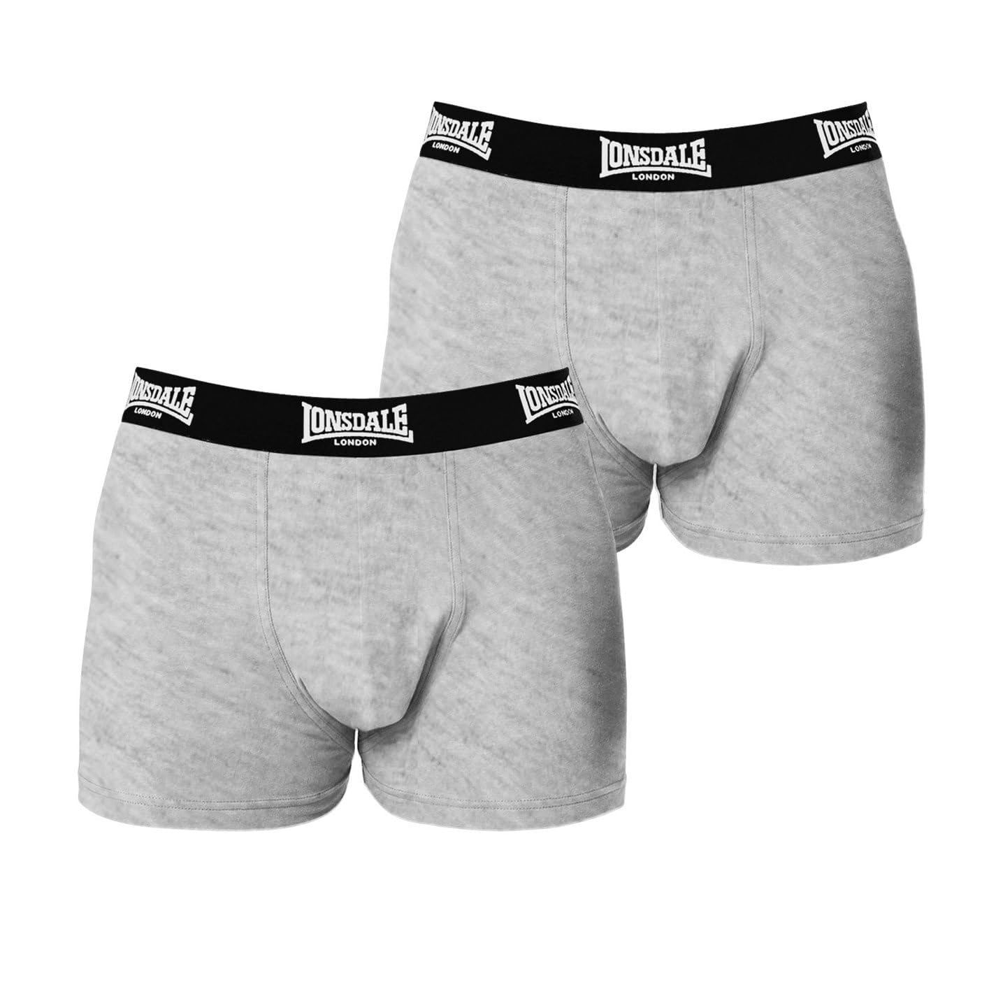 Lonsdale Mens 2 Pack Trunks Grey 3XL