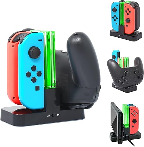 Estación de carga compatible con controlador Pro para Joy Cons, reemplazo del cargador de controlador FYOUNG para SwitchSwitch LiteOLED con un
