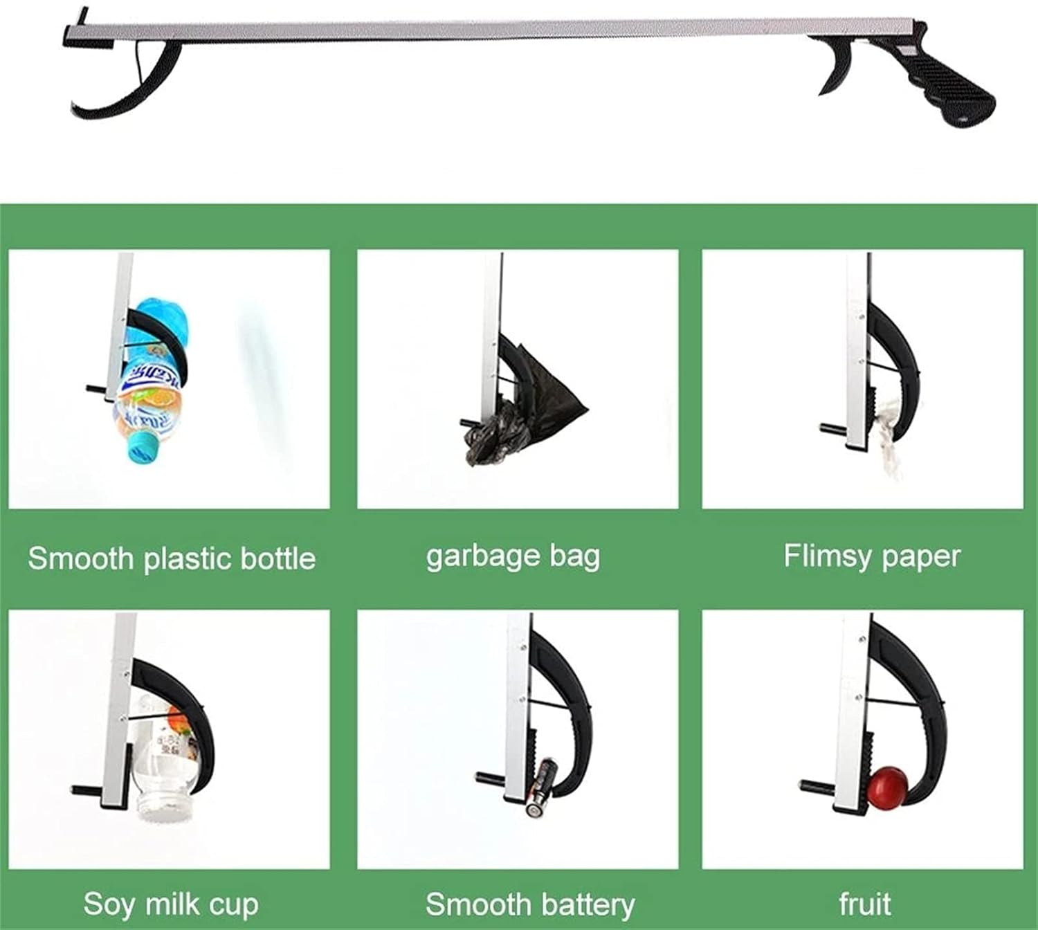 Garbage Picker Foldable Long Trash Clamp Litter Reacher Pickers Portable Gripper Extender Garbage Pickup Tools Easy Grabbing