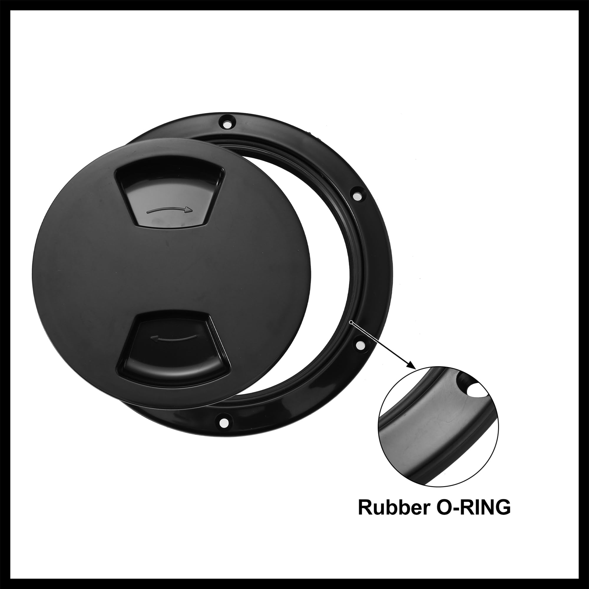Hihaha 5" Boat Inspection Deck Plate Hatch Marine Hatch Deck Plate Black Durable Material - Image 3