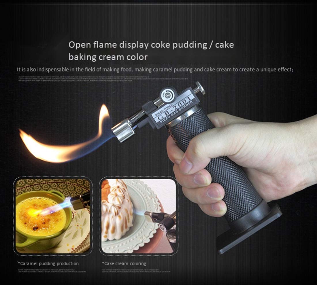 Flamme Réglable de Briquet de Butane de Cuisine de Chalumeau Approprié Au BBQ/Crème/Faisant Cuire/Souder