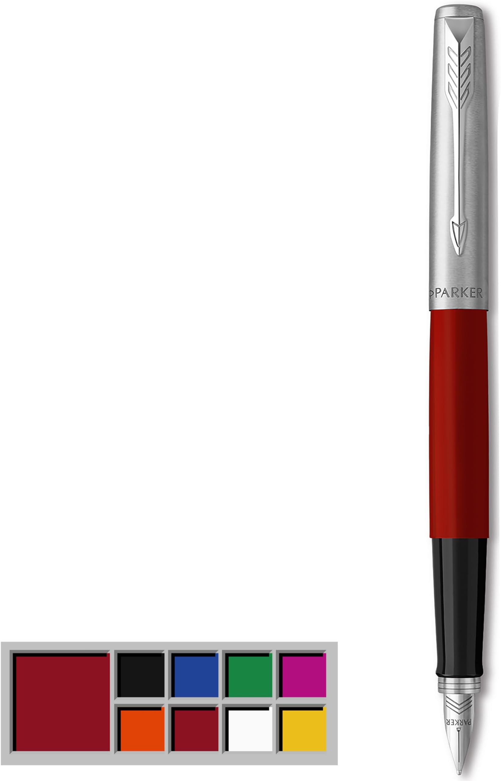 Jotter Originals Fountain Pen | Classic Red Finish | Medium Nib | Handwriting Pens & Stationery Supplies | Blue & Black Ink