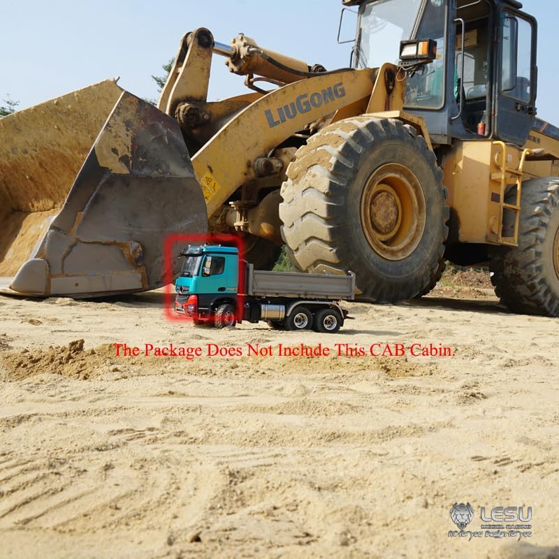 LESU RC 3-Ways Dumper Truck 6 * 6 1/14 for 3348 3Axles Motor Servo Model Car Light Sound System W/O Cabin Hobby Grade Model