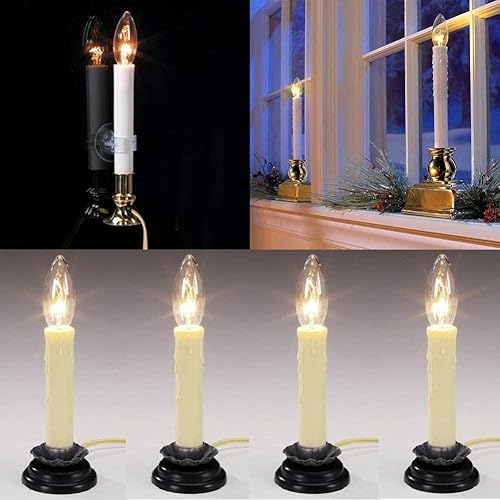 Miniatura 5 de Paquete de 25 bombillas transparentes con punta torpedo E12 para candelabros, bombillas transparentes para candelabros, lámparas de vela eléctricas