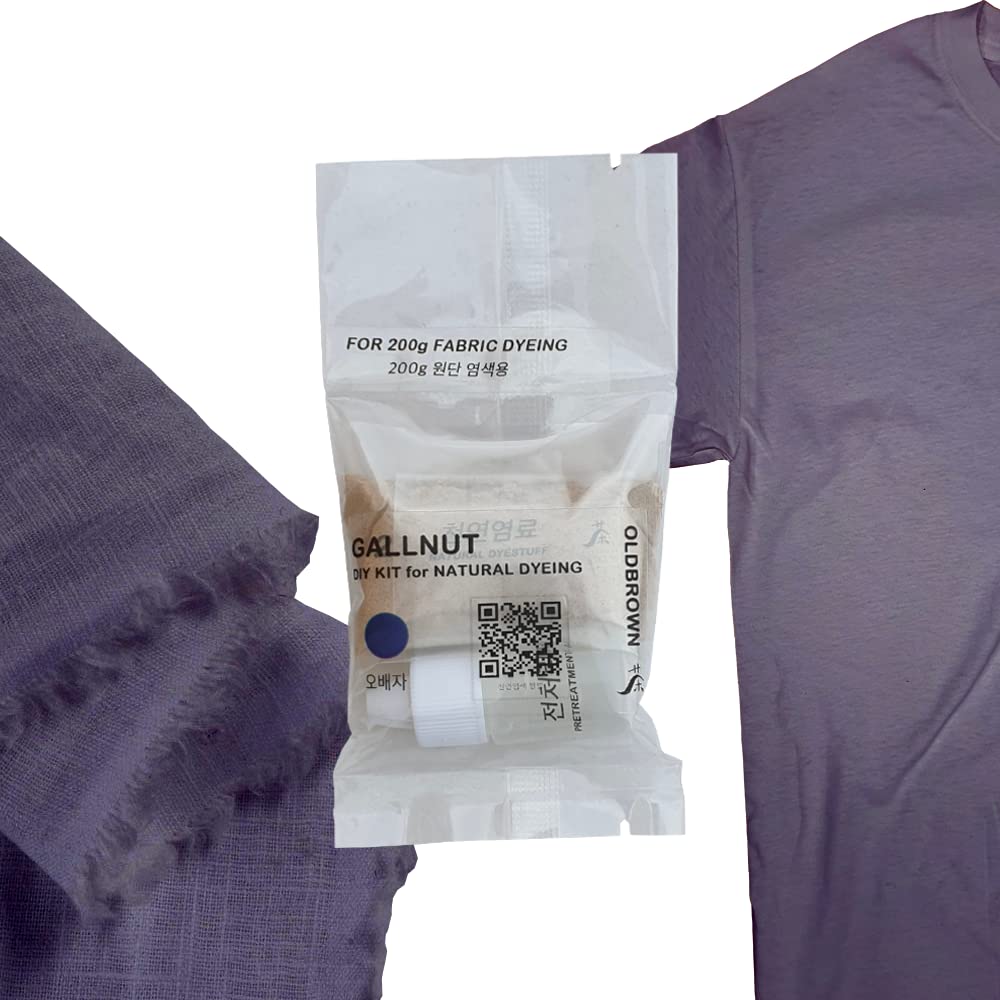 Gallnut Natural dye kit for Fabric, Dark Purple Color, Natural dye, Fabric dye, Cloth dye, tie, DIY #02