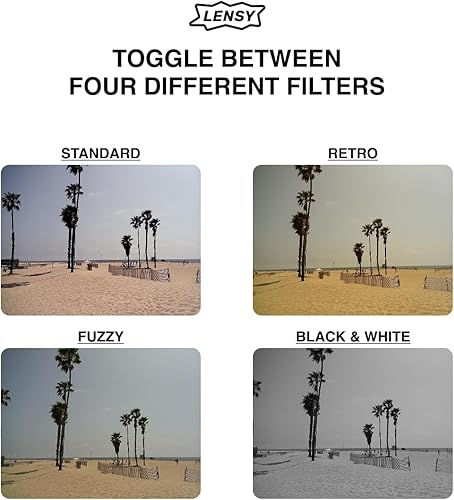 Miniatura 4 de LENSY Cámara digital sin pantalla, cuatro filtros integrados, recargable, 8 mp, ligera, sin enfoque, flash automático, fácil de usar, reutilizable,