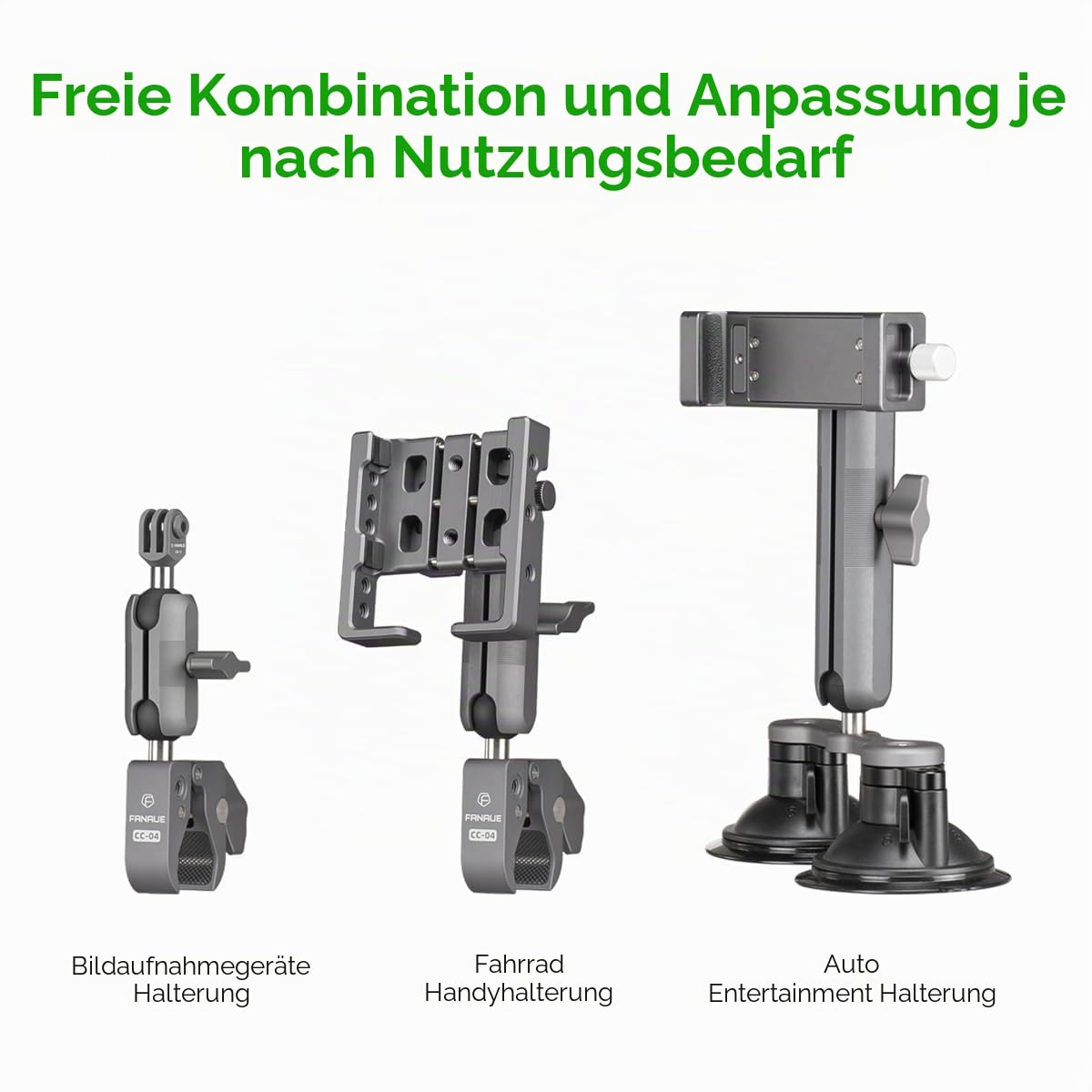 FANAUE Doppelbuchsenarm kompatibel mit RAM Mounts Type B 1" Ball Assembly und Motorrad-Handyhalterung, passt zu allen Industriestandard 1"/25,4mm/Type B Ball Adaptern, Aluminium Länge 6"
